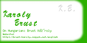 karoly brust business card